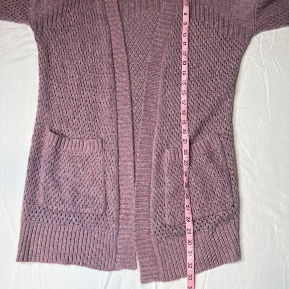 American Eagle Outfitters Purple‎ Cable Knit Front Pocket Cardigan Sz Small - Picture 5 of 6